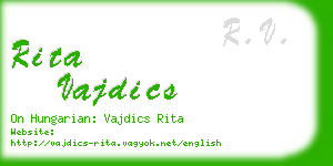 rita vajdics business card